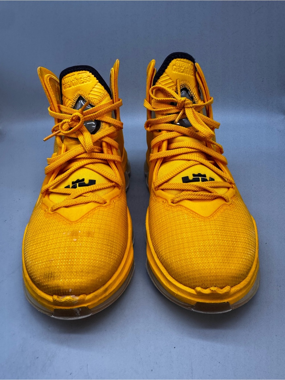 SIZE 8 Nike Lebron 19 "Hard Hat" (CZ0203-700) Men's University Gold Black - Picture 3 of 5